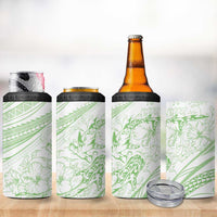 Sharks Couple Dreamy Polynesians Floral Sea 4 in 1 Can Cooler Tumbler Emerald LT7 - Polynesian Pride