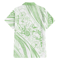 Sharks Couple Dreamy Polynesians Floral Sea Family Matching Off Shoulder Maxi Dress and Hawaiian Shirt Emerald LT7 - Polynesian Pride