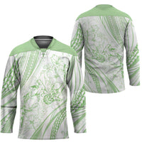 Sharks Couple Dreamy Polynesians Floral Sea Hockey Jersey Emerald LT7 - Polynesian Pride
