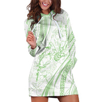 Sharks Couple Dreamy Polynesians Floral Sea Hoodie Dress Emerald LT7 Emerald - Polynesian Pride