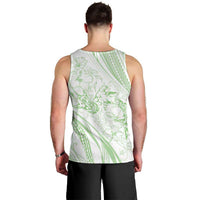 Sharks Couple Dreamy Polynesians Floral Sea Men Tank Top Emerald - Polynesian Pride