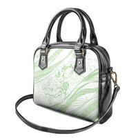 Sharks Couple Dreamy Polynesians Floral Sea Shoulder Handbag Emerald - Polynesian Pride