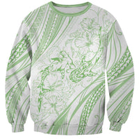 Sharks Couple Dreamy Polynesians Floral Sea Sweatshirt Emerald - Polynesian Pride