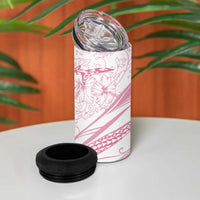 Sharks Couple Dreamy Polynesians Floral Sea 4 in 1 Can Cooler Tumbler Pink LT7 - Polynesian Pride