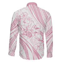 Sharks Couple Dreamy Polynesians Floral Sea Family Matching Mermaid Dress and Hawaiian Shirt Pink LT7 - Polynesian Pride