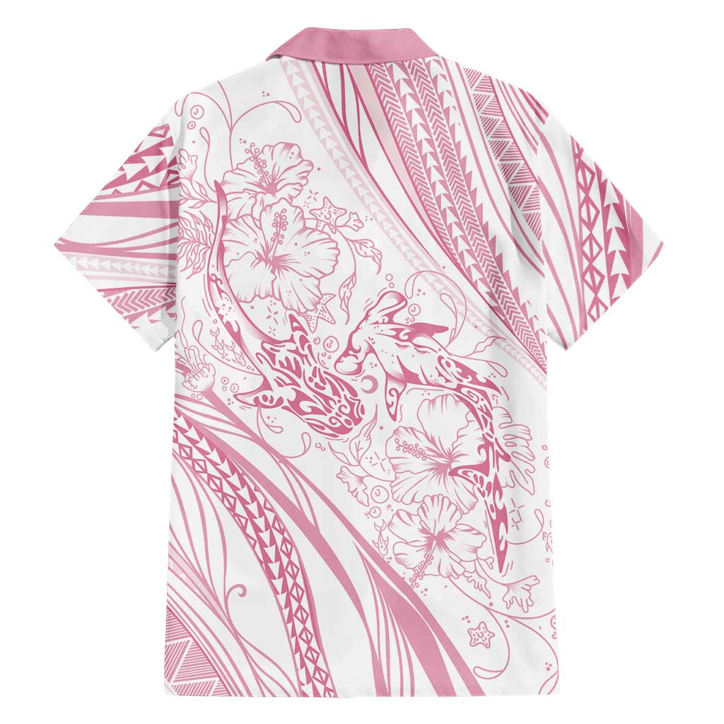 Sharks Couple Dreamy Polynesians Floral Sea Family Matching Tank Maxi Dress and Hawaiian Shirt Pink LT7 - Polynesian Pride