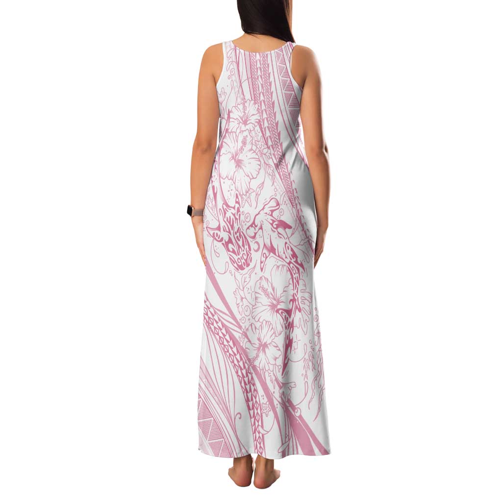 Sharks Couple Dreamy Polynesians Floral Sea Family Matching Tank Maxi Dress and Hawaiian Shirt Pink LT7 - Polynesian Pride
