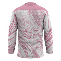 Sharks Couple Dreamy Polynesians Floral Sea Hockey Jersey Pink - Polynesian Pride