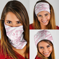 Sharks Couple Dreamy Polynesians Floral Sea Neck Gaiter Pink - Polynesian Pride