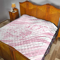 Sharks Couple Dreamy Polynesians Floral Sea Quilt Pink - Polynesian Pride
