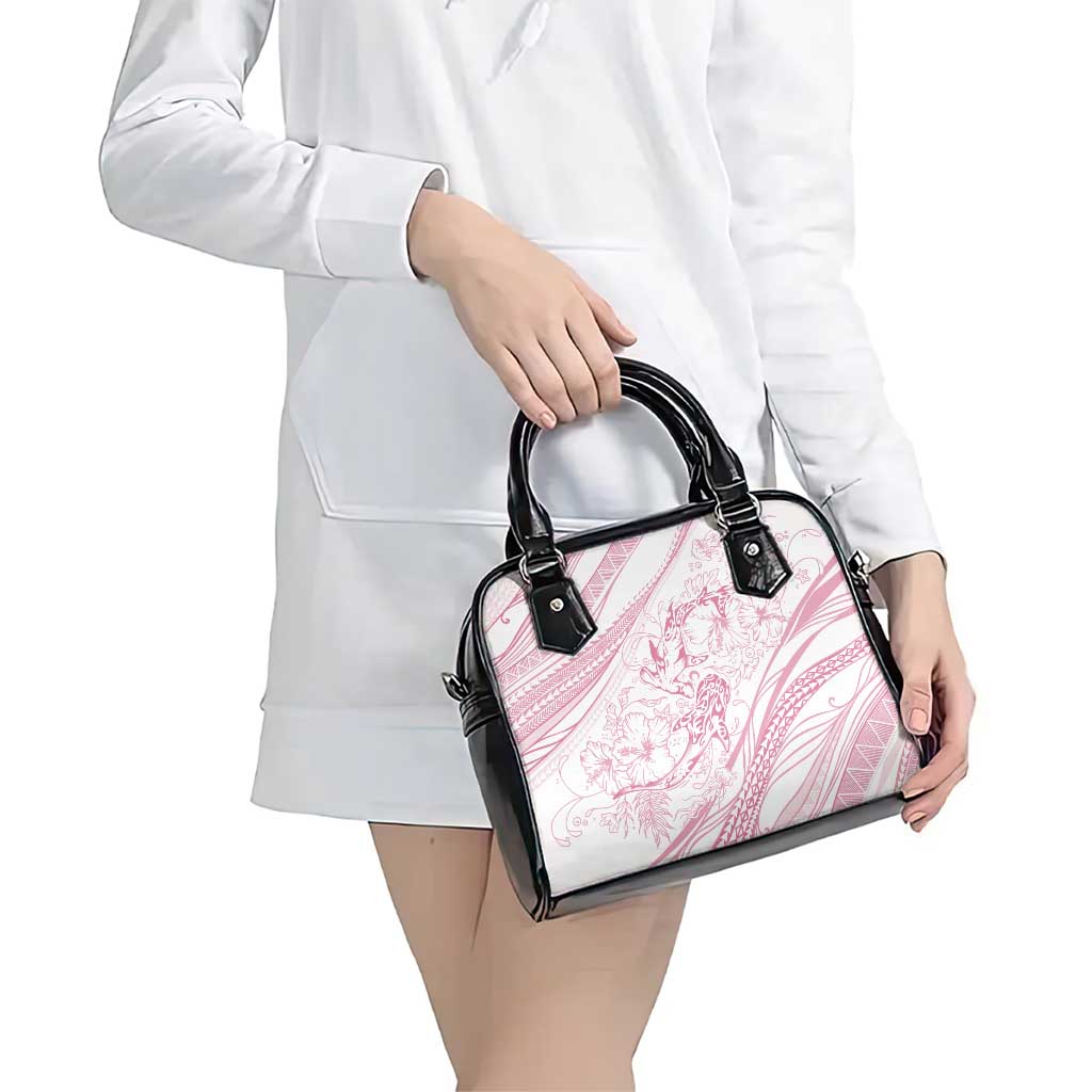 Sharks Couple Dreamy Polynesians Floral Sea Shoulder Handbag Pink - Polynesian Pride