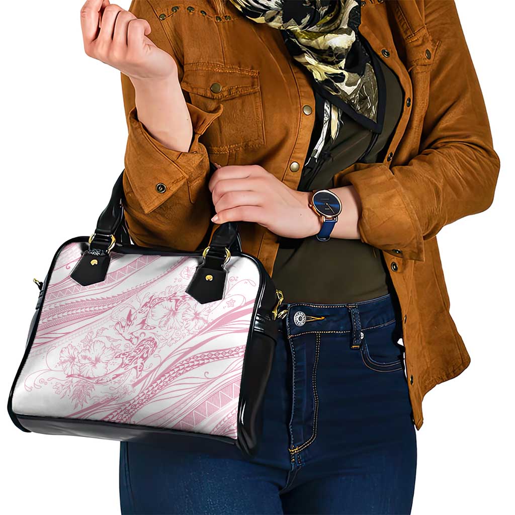 Sharks Couple Dreamy Polynesians Floral Sea Shoulder Handbag Pink - Polynesian Pride