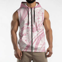 Sharks Couple Dreamy Polynesians Floral Sea Sleeveless Zip Hoodie Pink LT7 - Polynesian Pride
