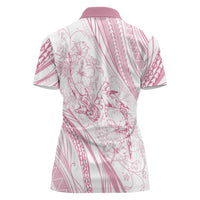 Sharks Couple Dreamy Polynesians Floral Sea Women Polo Shirt Pink LT7 - Polynesian Pride
