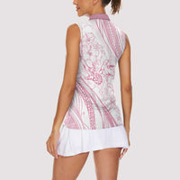Sharks Couple Dreamy Polynesians Floral Sea Women Sleeveless Polo Shirt Pink LT7 - Polynesian Pride