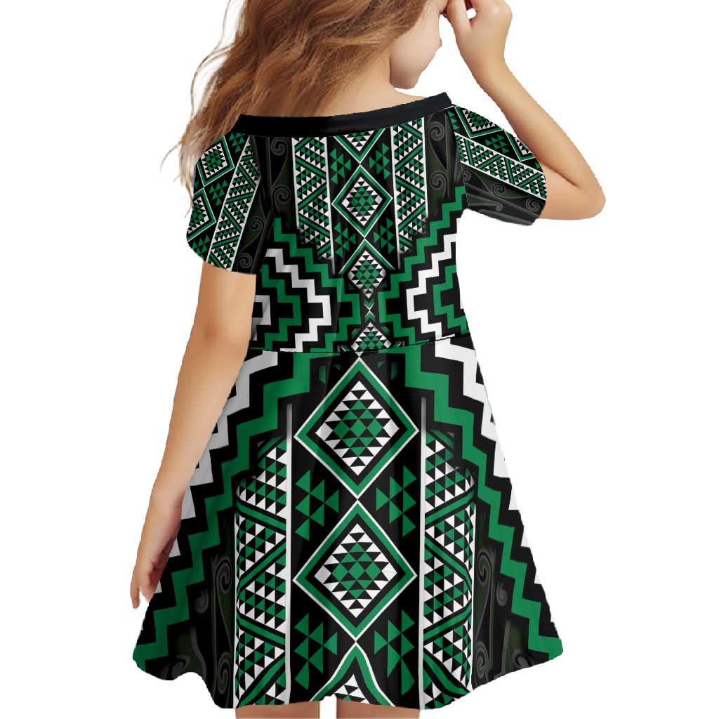 Jade Tukutuku Pattern Aotearoa Family Matching Off Shoulder Maxi Dress and Hawaiian Shirt Niho Taniwha and Puhoro Motifs LT7 - Polynesian Pride