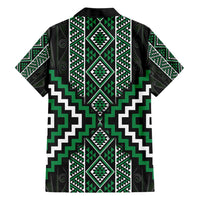 Jade Tukutuku Pattern Aotearoa Family Matching Short Sleeve Bodycon Dress and Hawaiian Shirt Niho Taniwha and Puhoro Motifs LT7 - Polynesian Pride