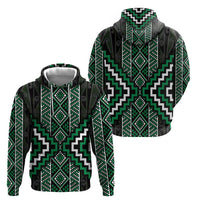 Jade Tukutuku Pattern Aotearoa Zip Hoodie Niho Taniwha and Puhoro Motifs LT7 - Polynesian Pride