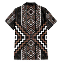 Classic Tukutuku Pattern Aotearoa Family Matching Long Sleeve Bodycon Dress and Hawaiian Shirt Niho Taniwha and Puhoro Motifs LT7 - Polynesian Pride