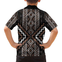 Classic Tukutuku Pattern Aotearoa Family Matching Puletasi and Hawaiian Shirt Niho Taniwha and Puhoro Motifs LT7 - Polynesian Pride