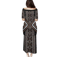 Classic Tukutuku Pattern Aotearoa Family Matching Puletasi and Hawaiian Shirt Niho Taniwha and Puhoro Motifs LT7 - Polynesian Pride