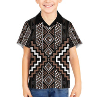 Classic Tukutuku Pattern Aotearoa Hawaiian Shirt Niho Taniwha and Puhoro Motifs