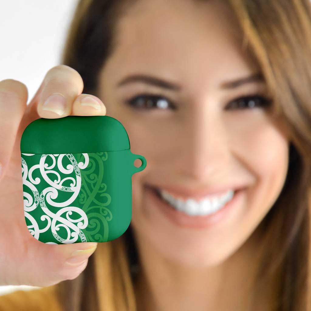 Pounamu Green Maori AirPods Case Koru Kowhaiwhai - Polynesian Pride