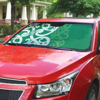 Pounamu Green Maori Auto Sun Shade Koru Kowhaiwhai - Polynesian Pride