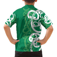 Pounamu Green Maori Family Matching Puletasi and Hawaiian Shirt Koru Kowhaiwhai LT7 - Polynesian Pride