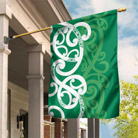 Pounamu Green Maori Garden Flag Koru Kowhaiwhai LT7 House Flag Green - Polynesian Pride