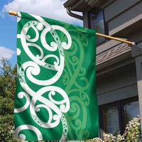 Pounamu Green Maori Garden Flag Koru Kowhaiwhai LT7 - Polynesian Pride
