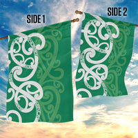 Pounamu Green Maori Garden Flag Koru Kowhaiwhai LT7 - Polynesian Pride