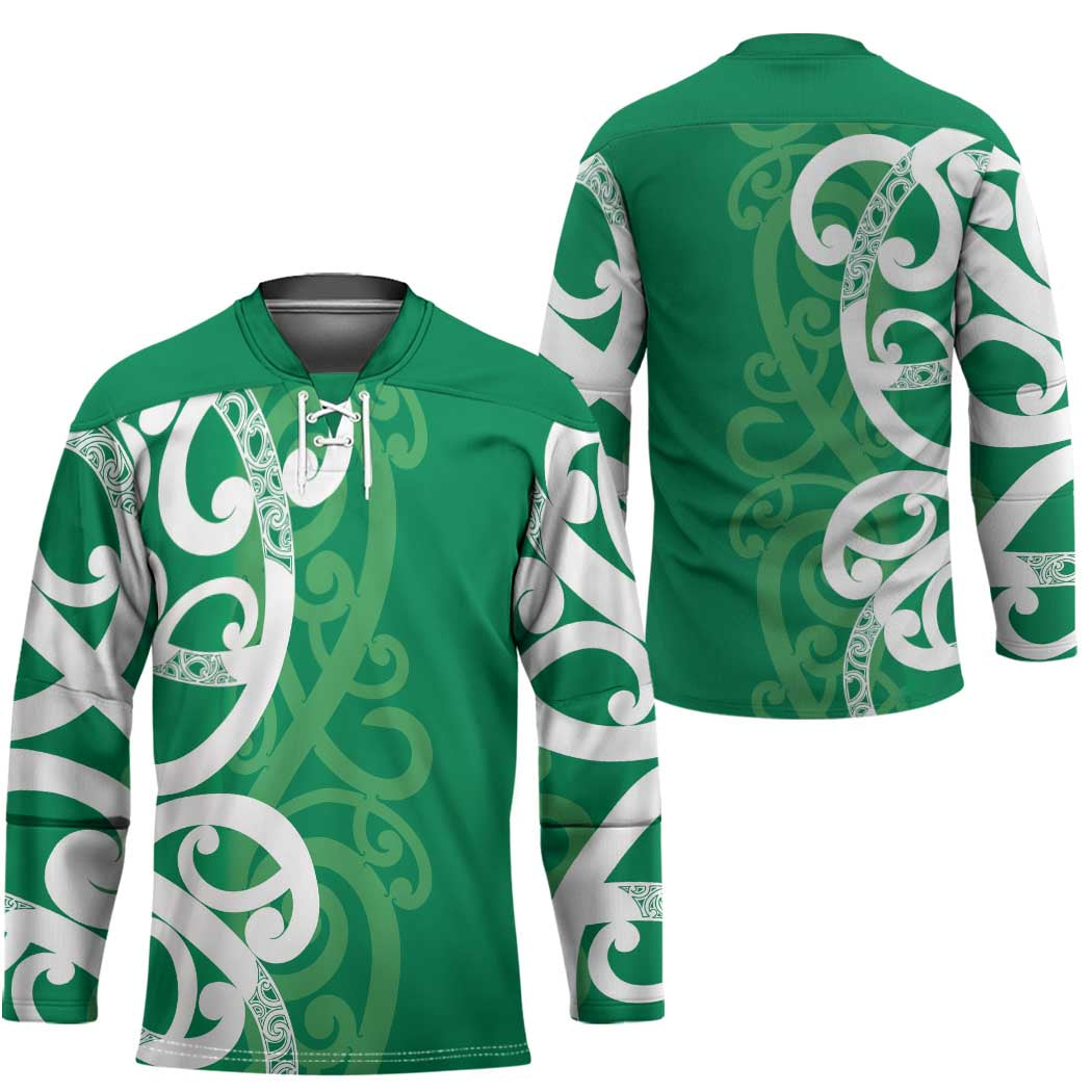 Pounamu Green Maori Hockey Jersey Koru Kowhaiwhai - Polynesian Pride