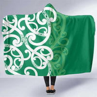 Pounamu Green Maori Hooded Blanket Koru Kowhaiwhai - Polynesian Pride
