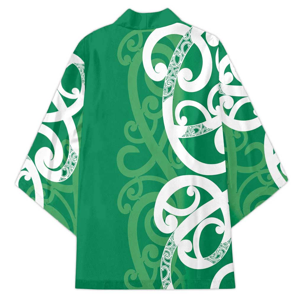 Pounamu Green Maori Kimono Koru Kowhaiwhai - Polynesian Pride