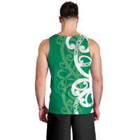 Pounamu Green Maori Men Tank Top Koru Kowhaiwhai - Polynesian Pride