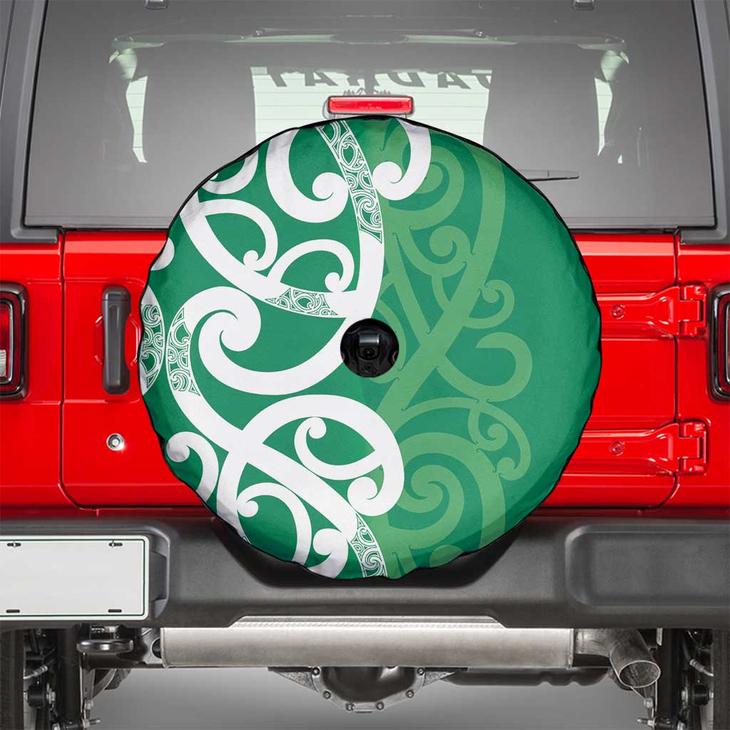 Pounamu Green Maori Spare Tire Cover Koru Kowhaiwhai - Polynesian Pride