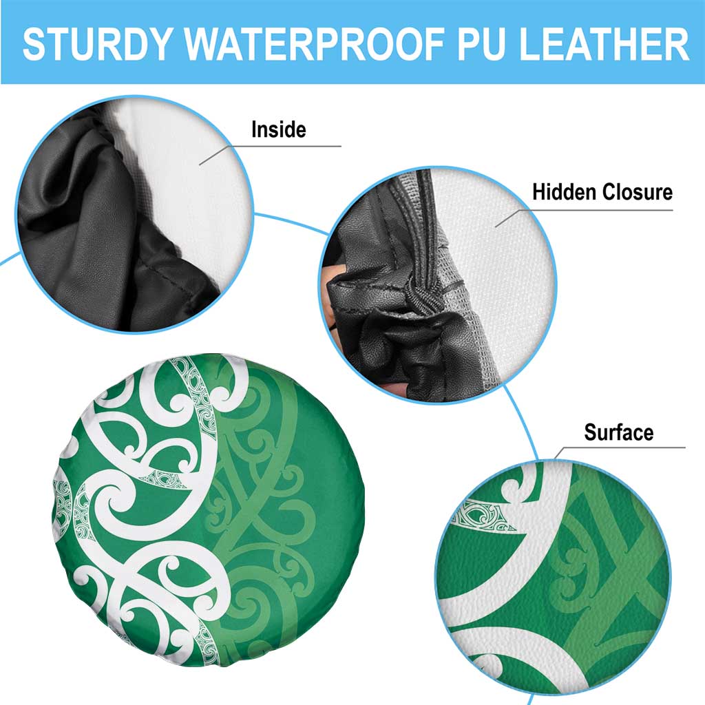 Pounamu Green Maori Spare Tire Cover Koru Kowhaiwhai - Polynesian Pride