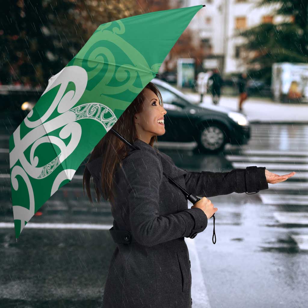 Pounamu Green Maori Umbrella Koru Kowhaiwhai - Polynesian Pride