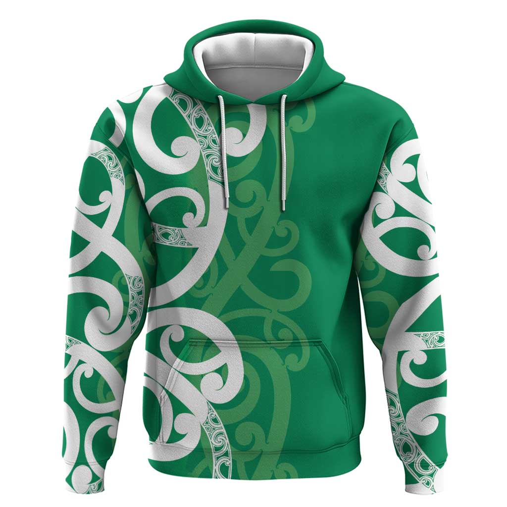 Pounamu Green Maori Zip Hoodie Koru Kowhaiwhai - Polynesian Pride