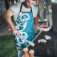 Azure Blue Maori Apron Koru Kowhaiwhai - Polynesian Pride
