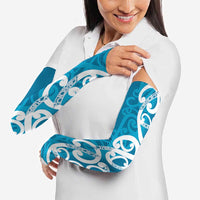 Azure Blue Maori Arm Sleeves Koru Kowhaiwhai - Polynesian Pride