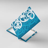 Azure Blue Maori Canvas Wall Art Koru Kowhaiwhai - Polynesian Pride