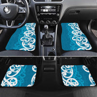Azure Blue Maori Car Mats Koru Kowhaiwhai - Polynesian Pride