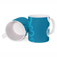Azure Blue Maori Ceramic Mug Koru Kowhaiwhai - Polynesian Pride
