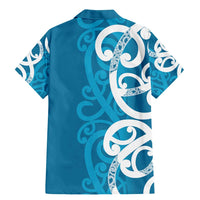Azure Blue Maori Family Matching Mermaid Dress and Hawaiian Shirt Koru Kowhaiwhai LT7 - Polynesian Pride