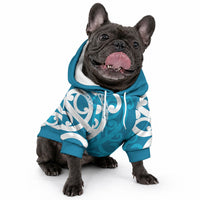 Azure Blue Maori Pet Hoodie Koru Kowhaiwhai