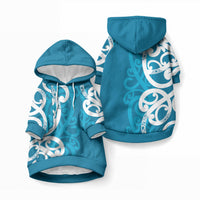 Azure Blue Maori Pet Hoodie Koru Kowhaiwhai