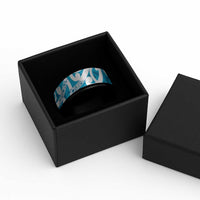 Azure Blue Maori Spinner Ring Koru Kowhaiwhai