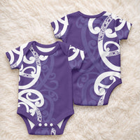 Violet Green Maori Baby Onesie Koru Kowhaiwhai